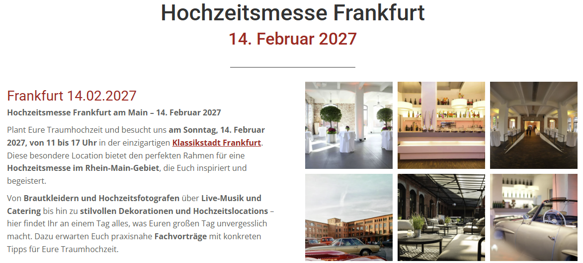 Hochzeitsmesse Frankfurt